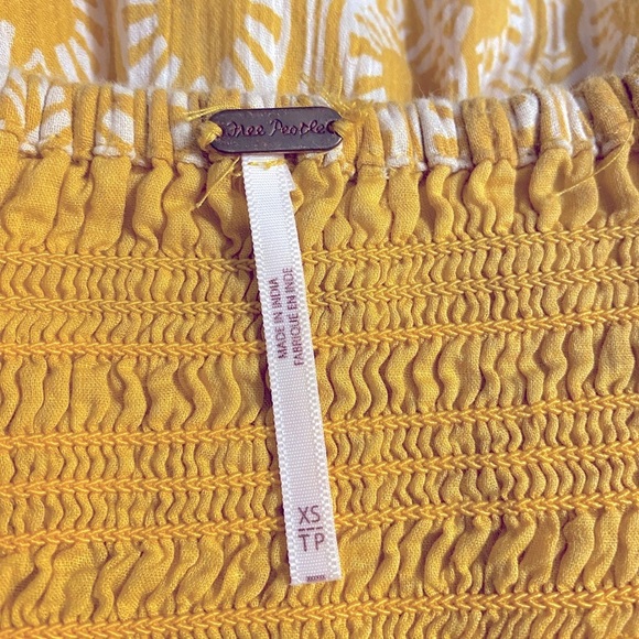 FREE PEOPLE | Sweet Annie Sunshine Combo Fit & Flare Smocked Mini Dress Size XS - Picture 10 of 14